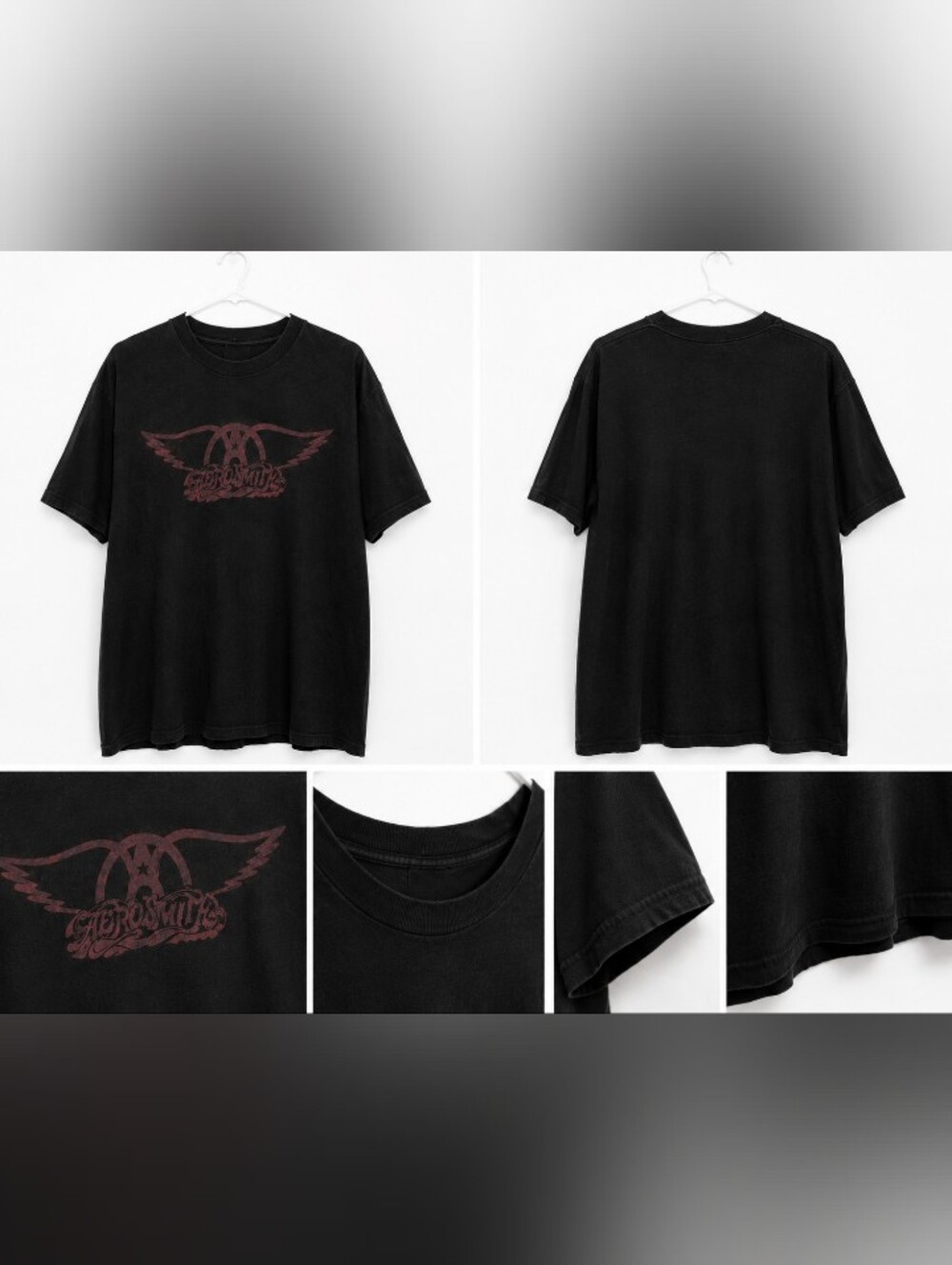 Aerosmith Black Graphic Band Logo T-Shirt